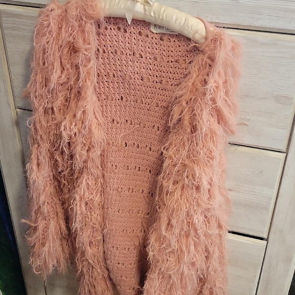 Peach Love California Blush Fuzzy Cardigan - Picture 2 of 5